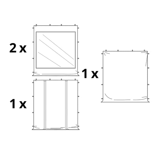 TOOLPORT Faltpavillon Faltzelt Pavillon 3x3m - 4 Seitenteile Aluminium 32mm Partyzelt 700N lila