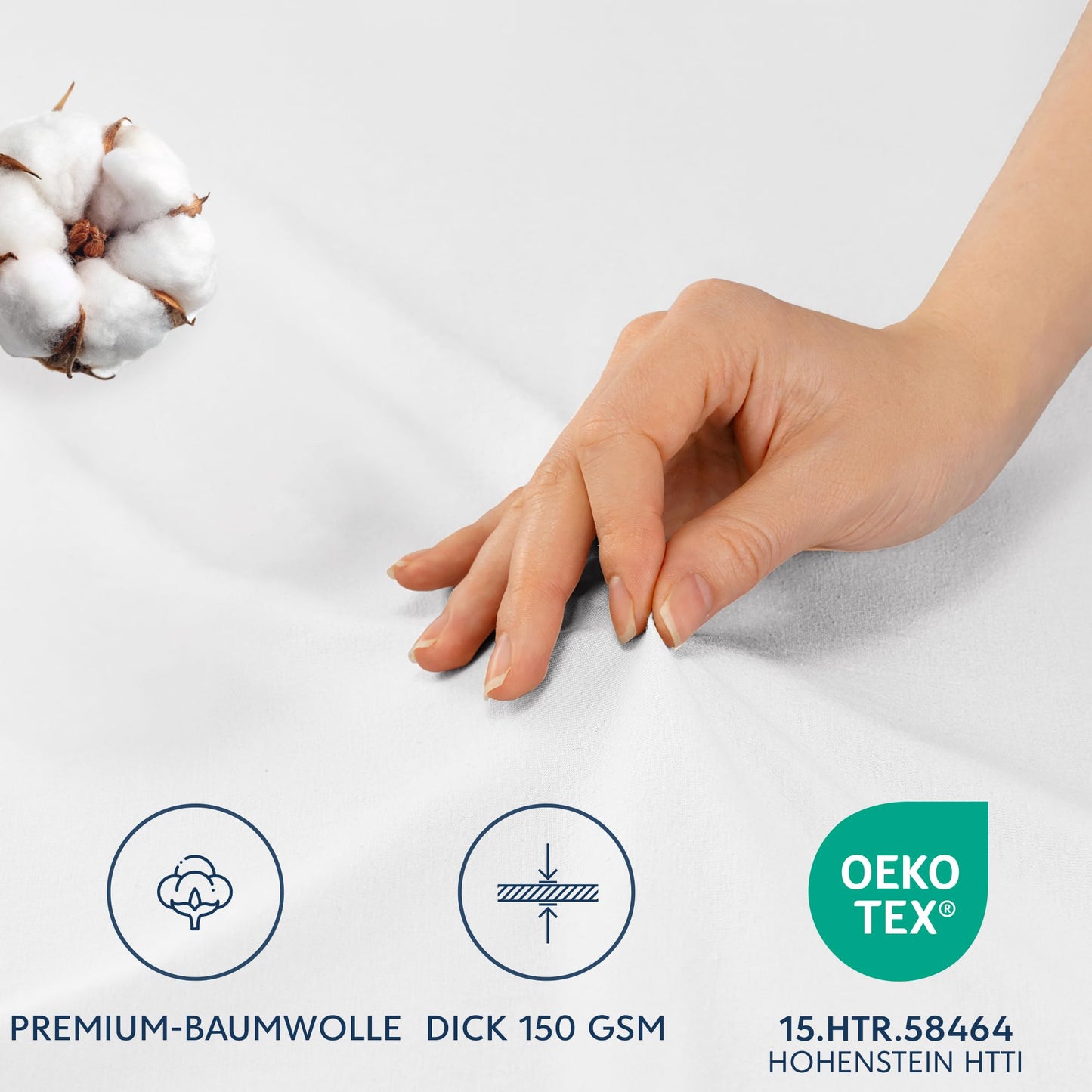 Dreamzie Kissenbezug 40x70 (Set mit 2) - 100% Jersey Baumwolle 150 g/qm Kissenbezüge -Weiß - Für Kissen 40x70 cm - Kissenhülle - Kissenbezug - Resistent und Hypoallergen
