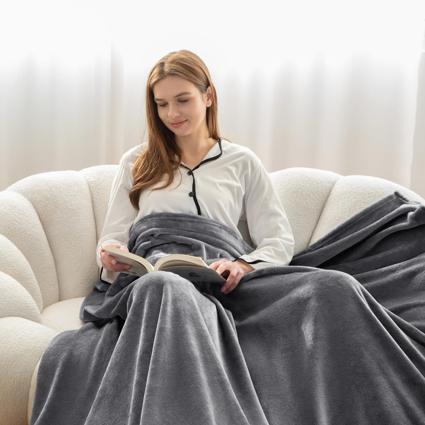 WAVVE Kuscheldecke Flauschig Decke Fleecedecke - Sofadecke 150x200 cm Warm Wohndecke Couchdecke, Grau Decke Weich Sofaüberwurf XL