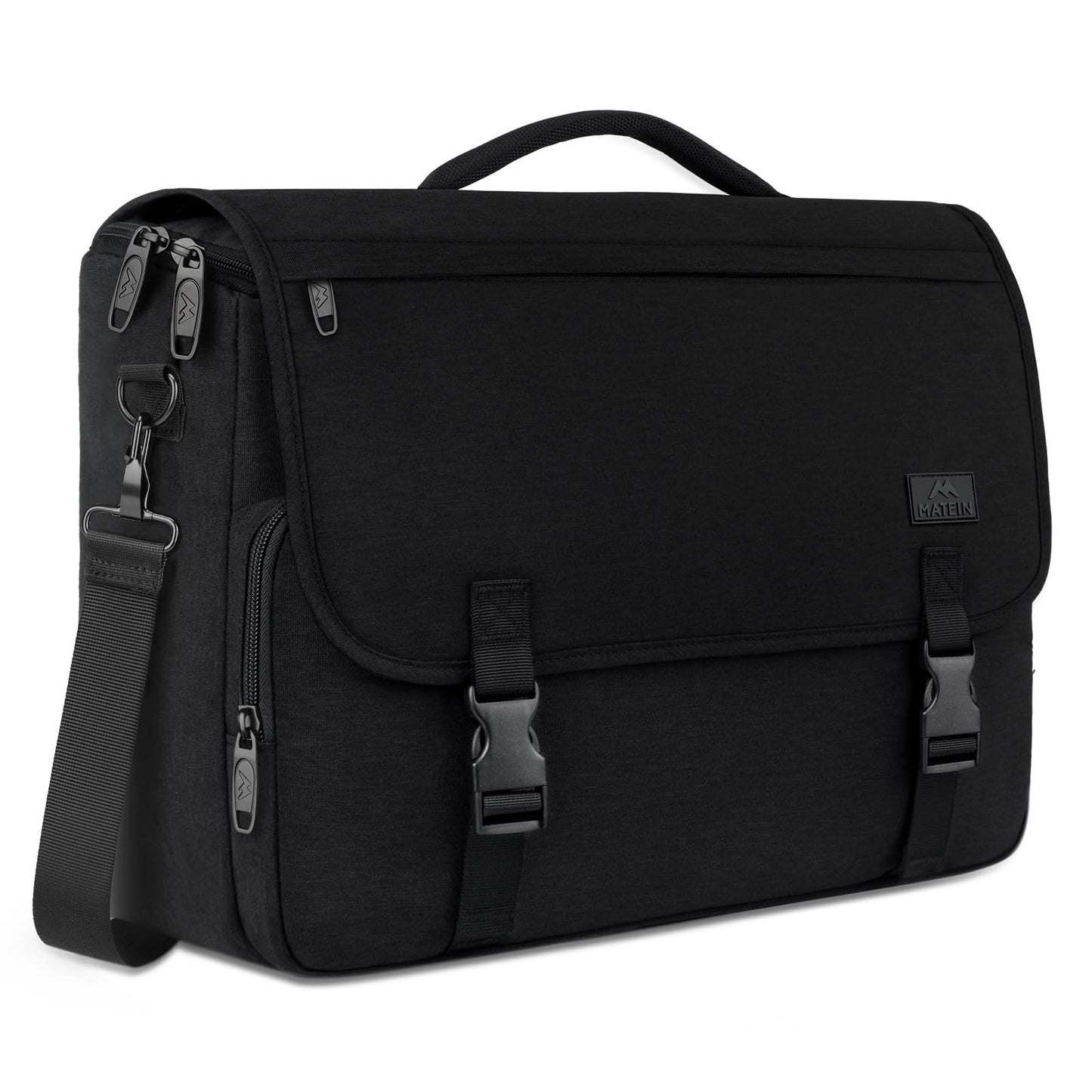 MATEIN Aktentasche Herren, Laptoptasche 15,6 Zoll, Wasserabweisend Messenger Bag Laptop Tasche, Business Notebook Computer Umhänge Schultertasche für College Büro Arbeit Frauen Männer, Schwarz