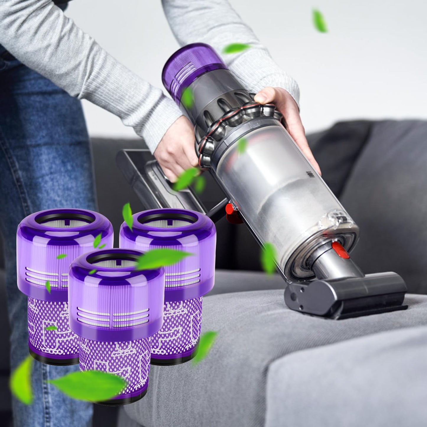 Smyidel Filter für Dyson V11, 3 Pack Vakuumfilter Ersatz für Dyson V11 V15 SV14 SV17 SV22 Detect Animal Absolute Extra Pro Torque Drive Akku Staubsauger, Ersetzen Sie # 970013-02(V11)