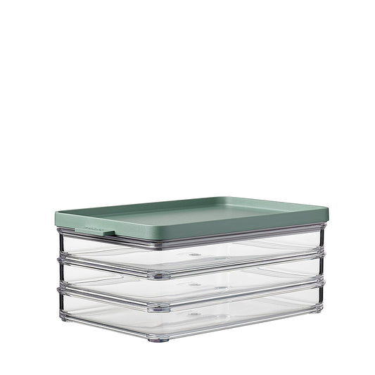 Mepal Wurst Aufbewahrung Kühlschrank mit 3 lagen - Kühlschrank Organizer Aufschnitt - 3 Separate Aufschnittboxen für Kühlschrank und Organisation in der Küche - 3 x 500 ml - Nordic sage