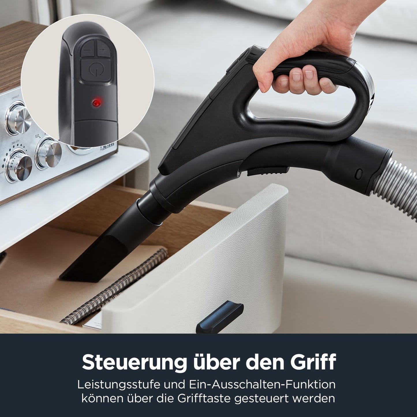 Eureka NEN300 Staubsauger mit Beutel 700W, 62 dB(A) Extreme Silence Bodenstaubsauger, Staubsauger Leistungsstarke mit Hygienefilter und Bodendüse für Hartboden, Parkett, Teppich, Fliesen, 2L