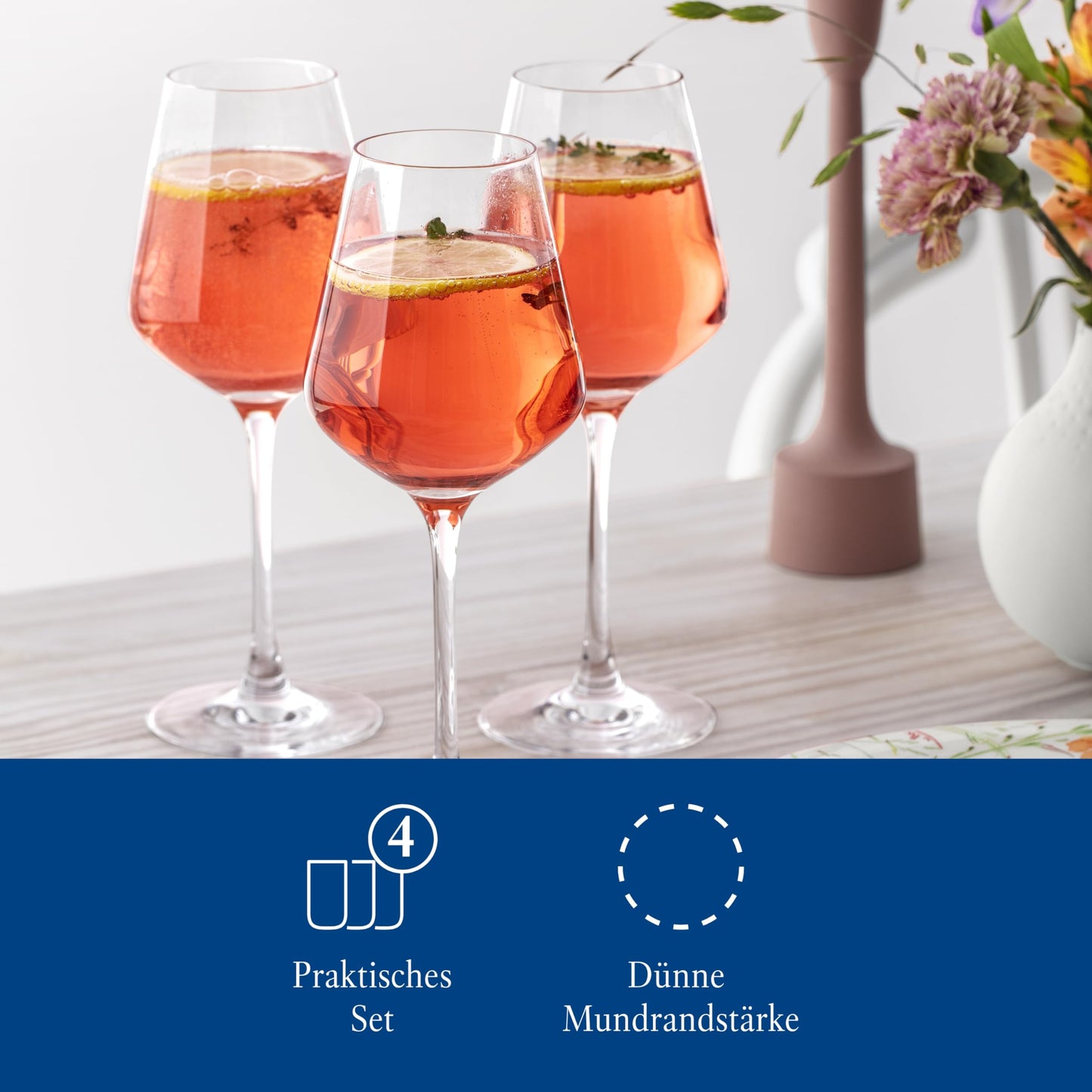Villeroy & Boch – La Divina Weißweinkelch 4Er Set, Spülmaschinenfest, Weißweingläser, Weingläser Set, Gläser Wein, Gläser Weißwein, Weinglas Set, Außergewöhnliche Gläser, Kristallglas