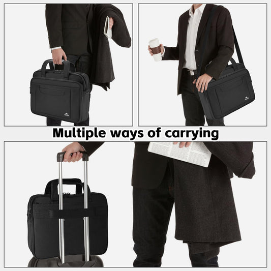 MATEIN Laptoptasche 15,6 Zoll, Laptop Aktentasche Herren Notebook, Computer Tasche Multifunktionale Business Schulter Tasche für Männer Frauen Umhänge, Schwarz