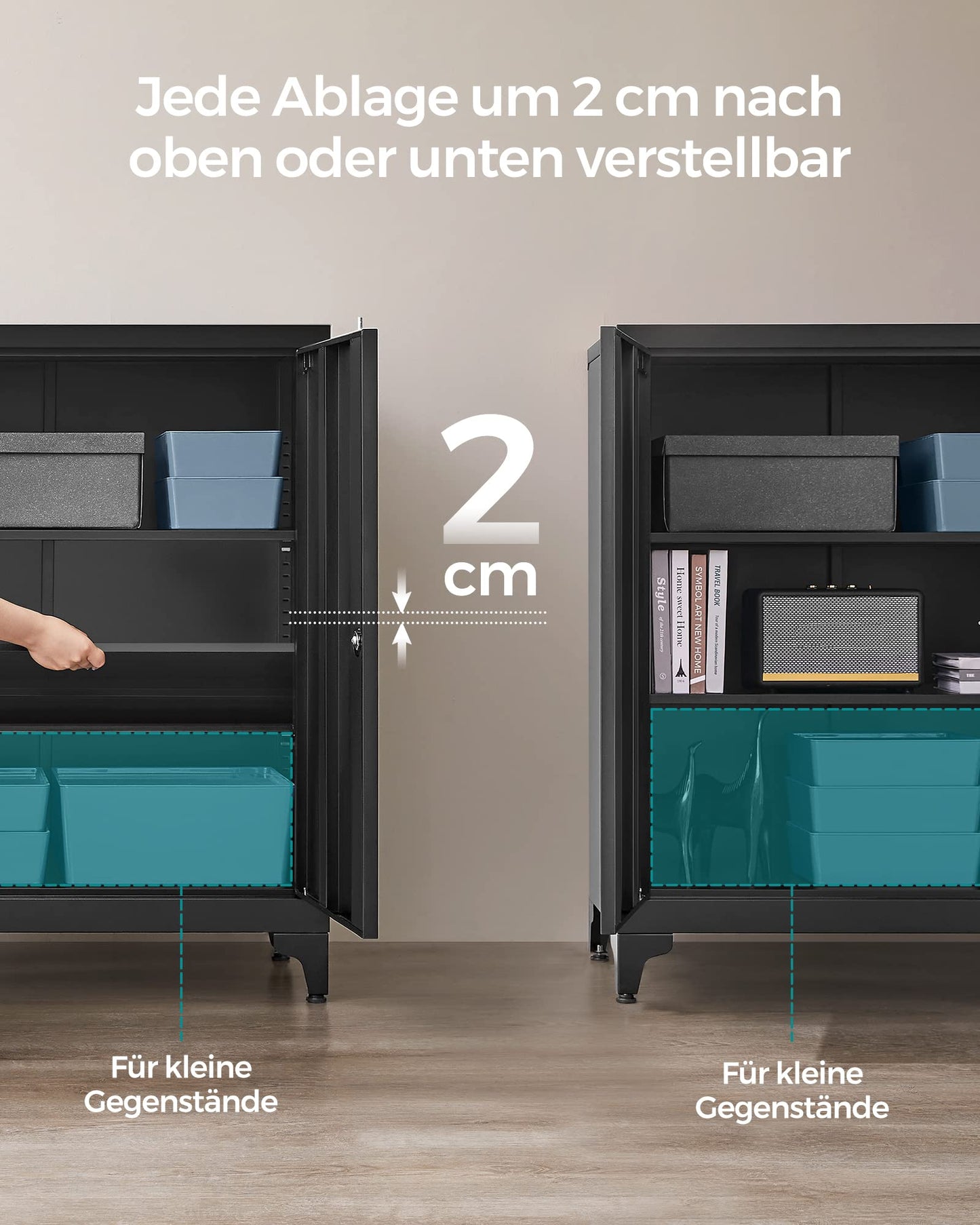 SONGMICS Aktenschrank, Mehrzweckschrank, Büroschrank mit 2 Türen