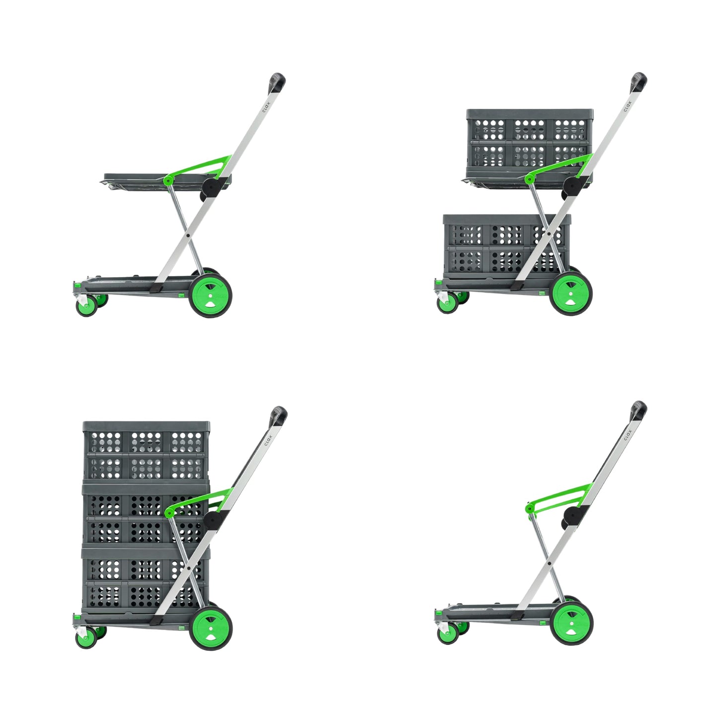 CLAX® Der Innovative Transportwagen | Handwagen | Trolley | klappbar | mit 2 Faltboxen