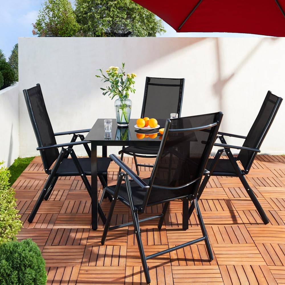 Casaria® Gartenstühle 6er Set Hochlehner Klappbar 8-Fach Verstellbar Camping Stuhl Aluminium Wetterfest Klappstuhl 120kg Belastbarkeit Garten Balkon