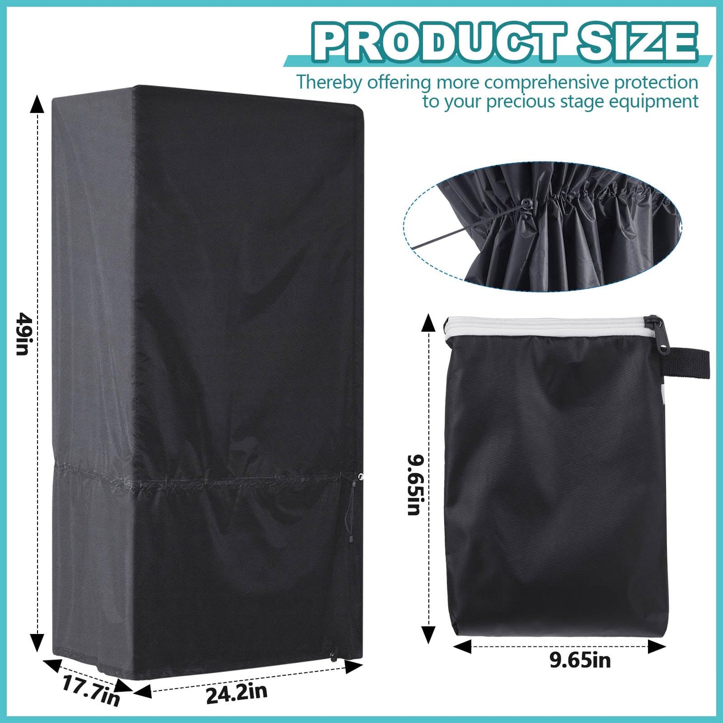 Ribbonlic Podium Schutzhülle für Kanzel, Rednerpult, wasserabweisend, PVC-beschichtetes Polyester, Podiumabdeckung für Podiumständer, Lehrer, Staffelei, Schreibtischregal, 61 cm L x 45 cm B x 124 cm H