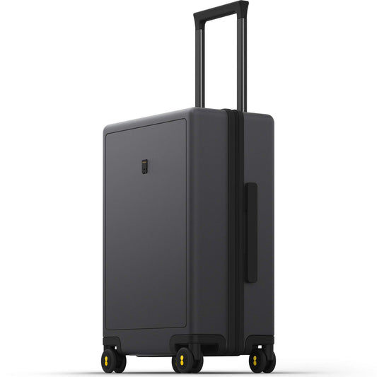 LEVEL8 Koffer Trolley, Rollkoffer Reisekoffer Hartschalen 4 Rollen, Spinner Handgepäck,TSA, 100% PC,Micro-Diamond Textured Design Koffer Trolley Groß(54.5cm, 40L,Dunkel Grau)