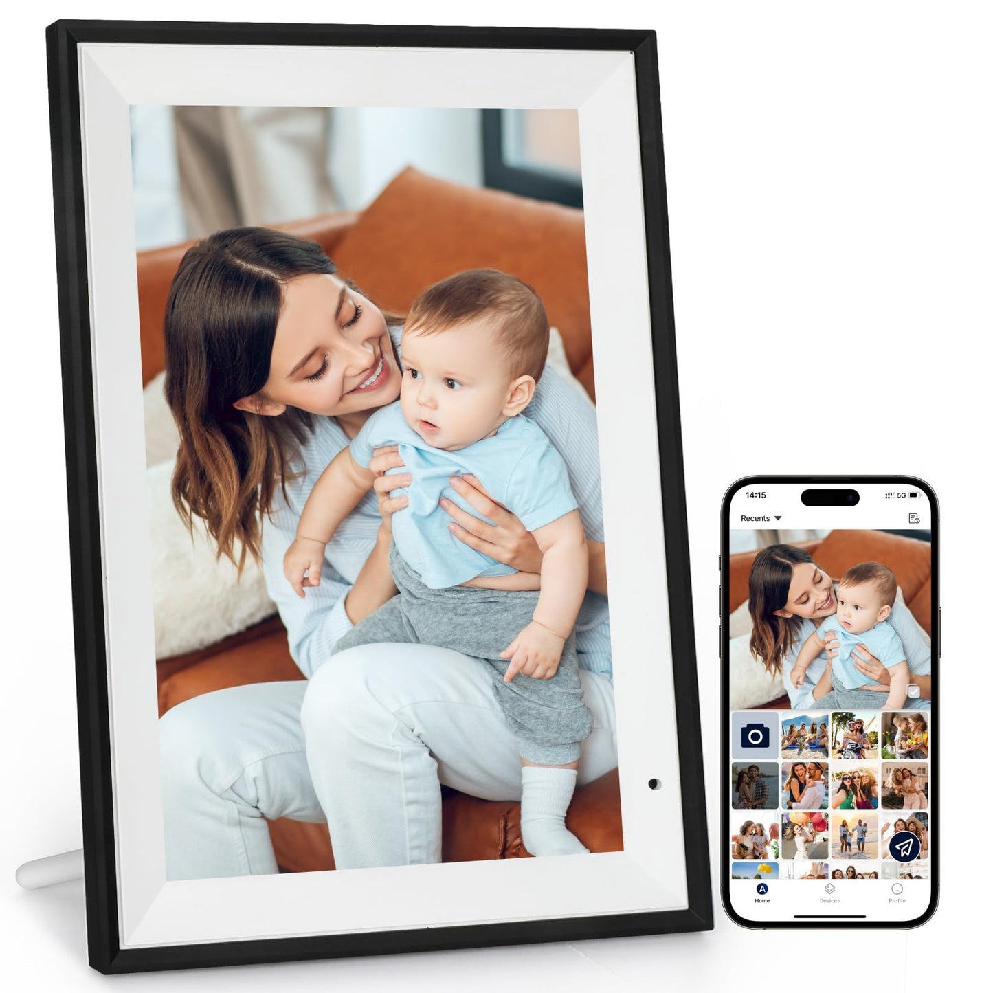 AEEZO Digitaler Bilderrahmen WLAN 10,1 Zoll,1280x800 IPS Touchscreen Elektronischer Fotorahmen,32GB-Speicher,Automatische Drehung, Unterstützt Micro SD Karte