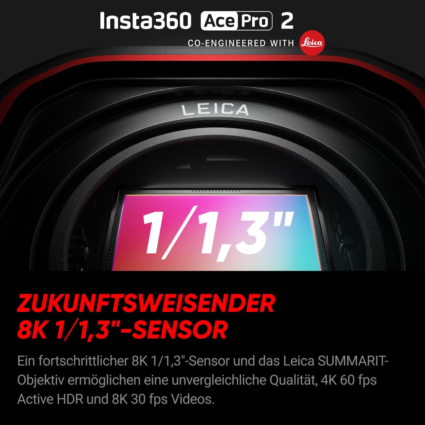 Insta360 Ace Pro 2 Pack Dual Akku – wasserdichte 8K-Action-Kamera mit Leica, 1/1,3 Zoll Sensor, Dual-KI-Chip, niedrige Lichtqualität, fortschrittliches Audio, klappbares Display, KI-Edition, Motorrad