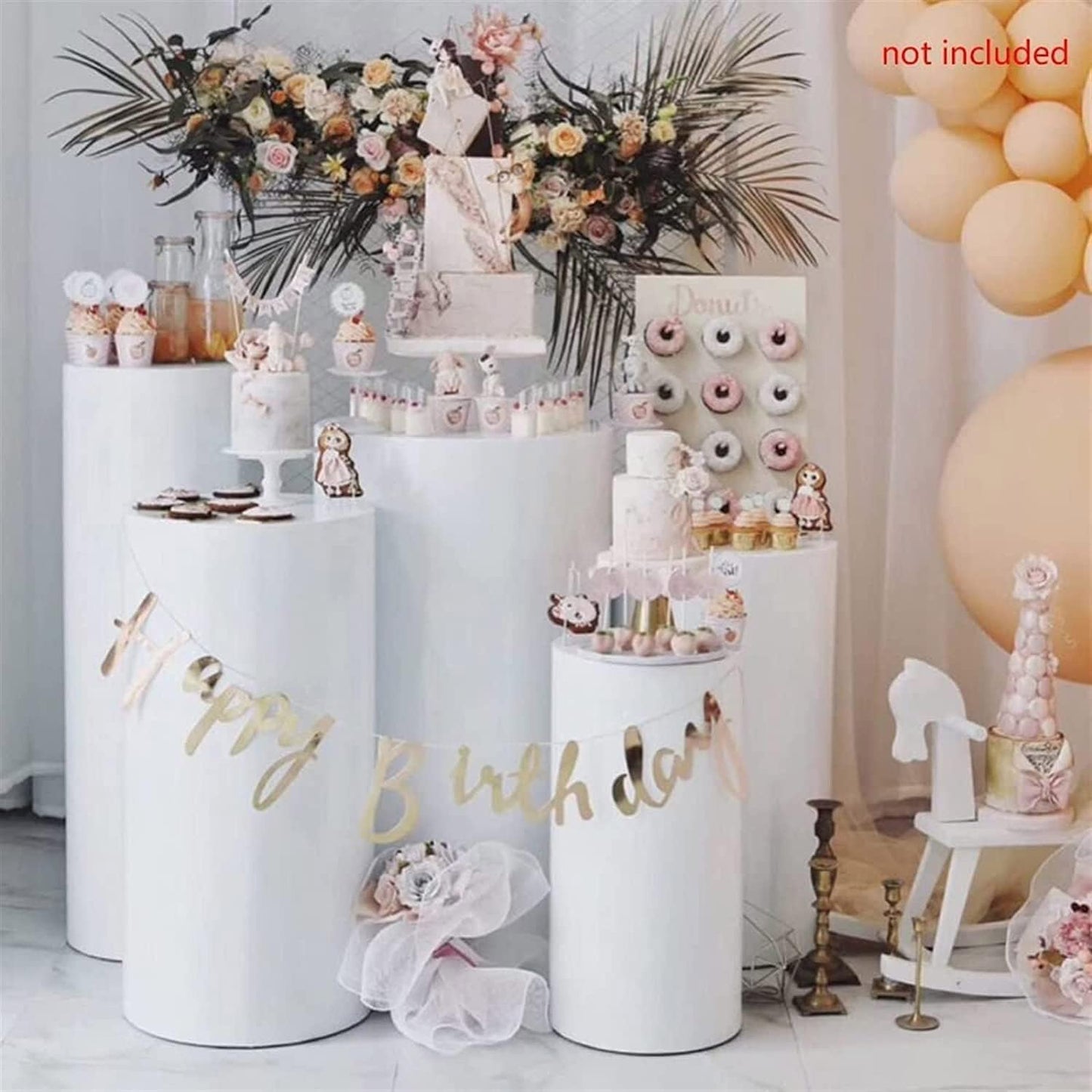 GEJLELDS Zylinder-Sockel-Display, Säulen-Display-Sockel Ständer Event-Dekor Direkter Runder Zylinderständer-Sockel-Display, Weiß,5Pcs