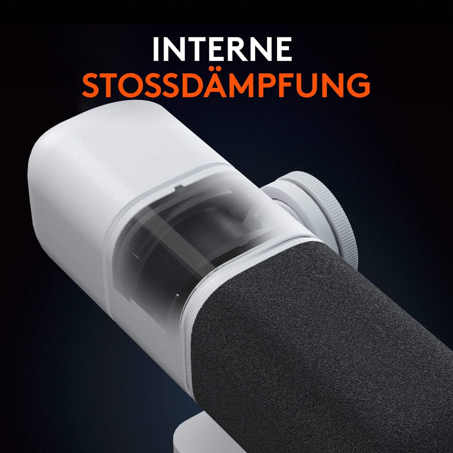 Logitech G Blue Sona Aktives dynamisches XLR-Broadcast-Mikrofon für Streaming und Content-Erstellung, ClearAmp-Vorverstärker, Doppelkapsel-Design, Interne Mikrofonspinne - Schwarz