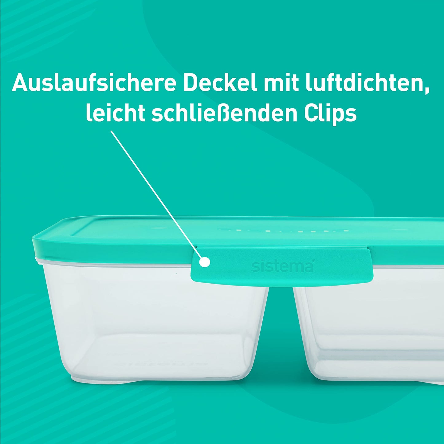 Sistema NEST IT Frischhaltedosen für Meal Prep | 1,9 L | luftdichte Vorratsdosen mit Fächern und Deckeln | Brotdosen für Pause | BPA-frei | grün | 5 Stück