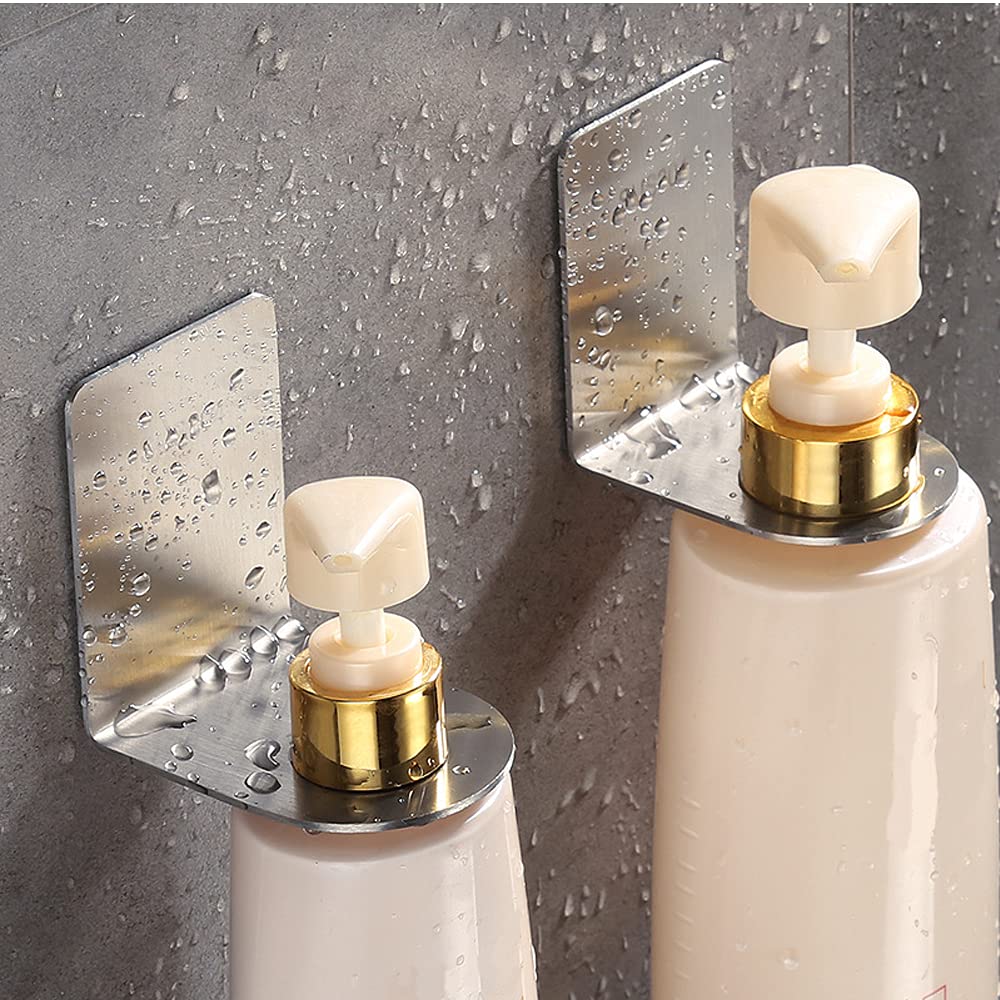 BiJun Seifenflaschenspenderhalter zur Wandmontage, Handpumpe, Flaschenständer Wandmontage zum Aufhängen für Shampoo Stehregal Lagerhalter Lotion-Behälter (2.7cm, White)