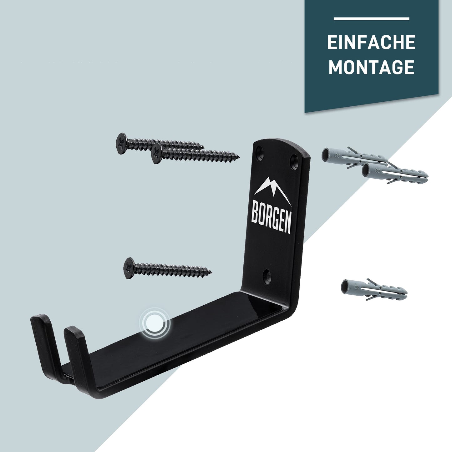 Borgen Fahrrad Wandhalterung mit 30 kg Tragkraft - 3er Set -Pedal Fahrradhalterung Wand für E-Bike, MTB und Rennrad