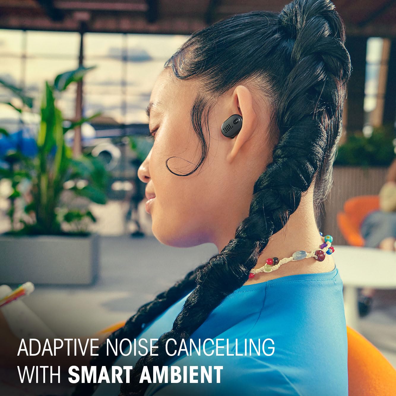 JBL Tune Buds 2, Kabellose Bluetooth-In-Ear-Ohrhörer mit Noise-Cancelling, 48 h Wiedergabezeit, IP54 wasser - und staubgeschützt, Multipoint-Verbindung, Ergonomisches Design, Schwarz
