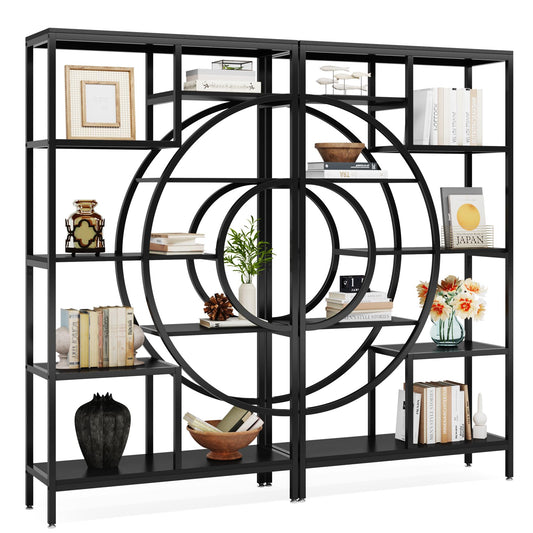 Tribesigns Geometrisches Bücherregal 179 cm, 8-stufiger Industrieller Bücherschrank