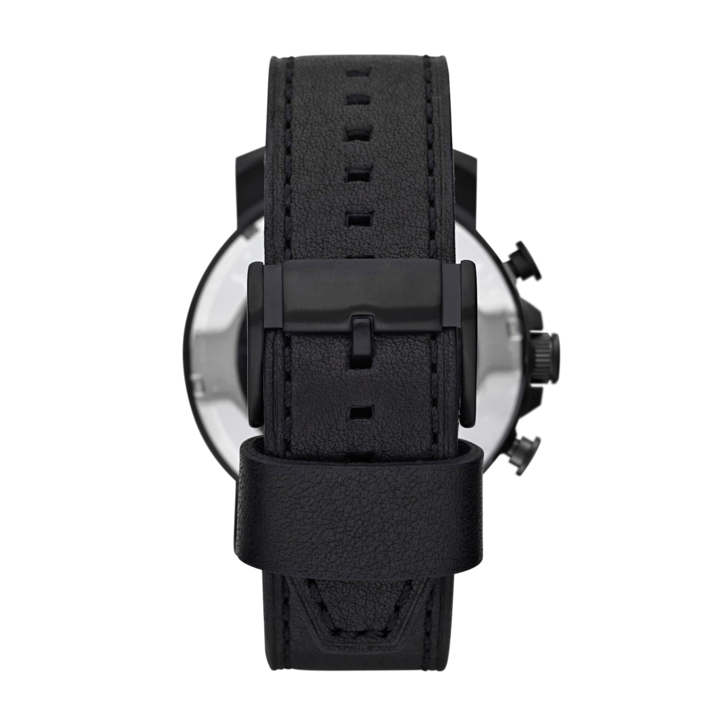 Fossil Nate uhr für Herren, Quarzwerk Chronograph mit Edelstahl- oder Lederarmband, Schwarz, 50MM