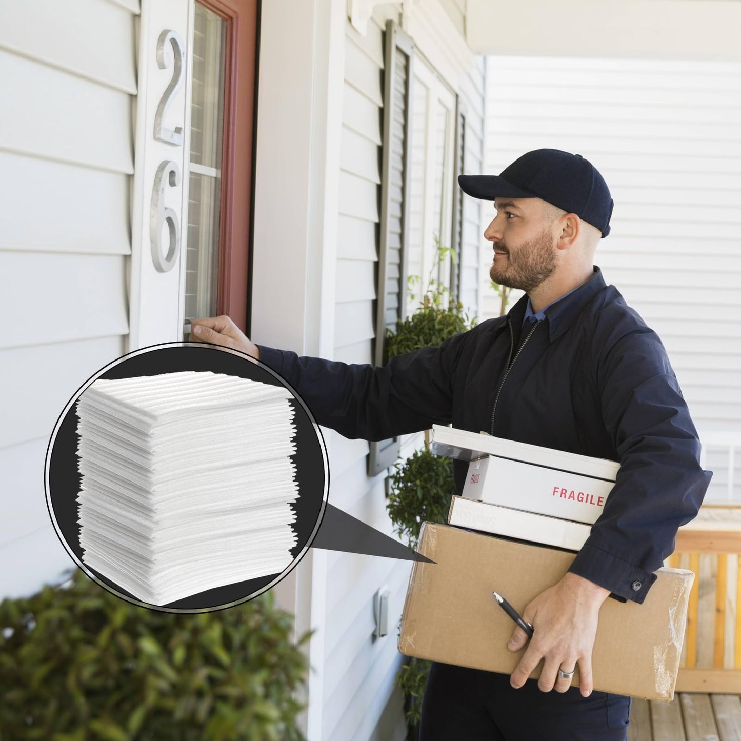 Verpackungsmaterial Luftpolsterfolie Umzug 100Stk Schaumfolie für Umzugskartons Kartons Geschirr Gläser Weinflaschen Versand(30 * 30cm) (Umzug 100Stk)