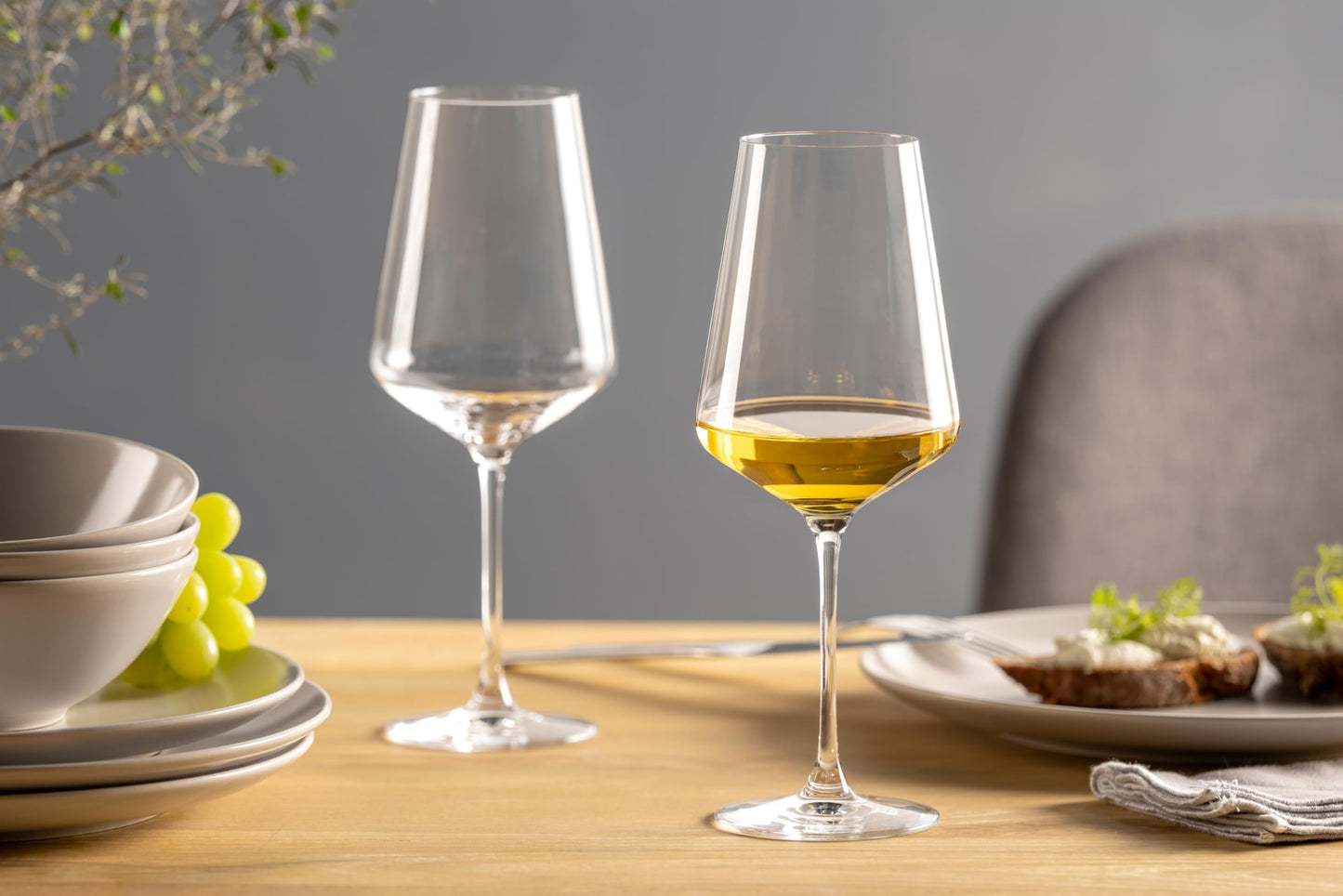 LEONARDO HOME Weißweingläser PUCCINI (6er Set) • Kratzfeste Weingläser (560 ml) • Spülmaschinenfest & Langlebig • Zeitlose Gläser für Weißwein • Modernes Design • Weißwein-Glas Puccini • 069553