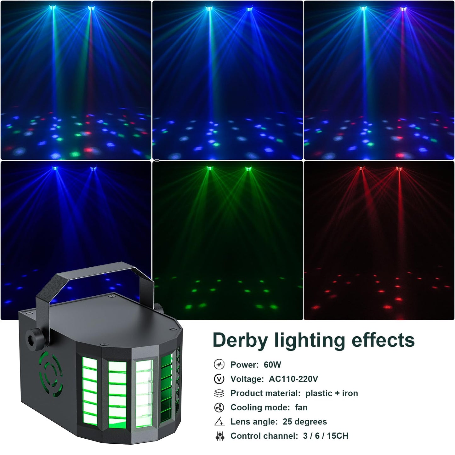 GdjRttk 60W DJ-Lichtset Bühnenlicht mit Ständer und Fernbedienung, Derby RGBW DMX LED Par Scheinwerfer mit Stroboskopeffekt Discolicht für DJ, KTV, Kirchen, Konzerte, Hochzeiten, Halloween