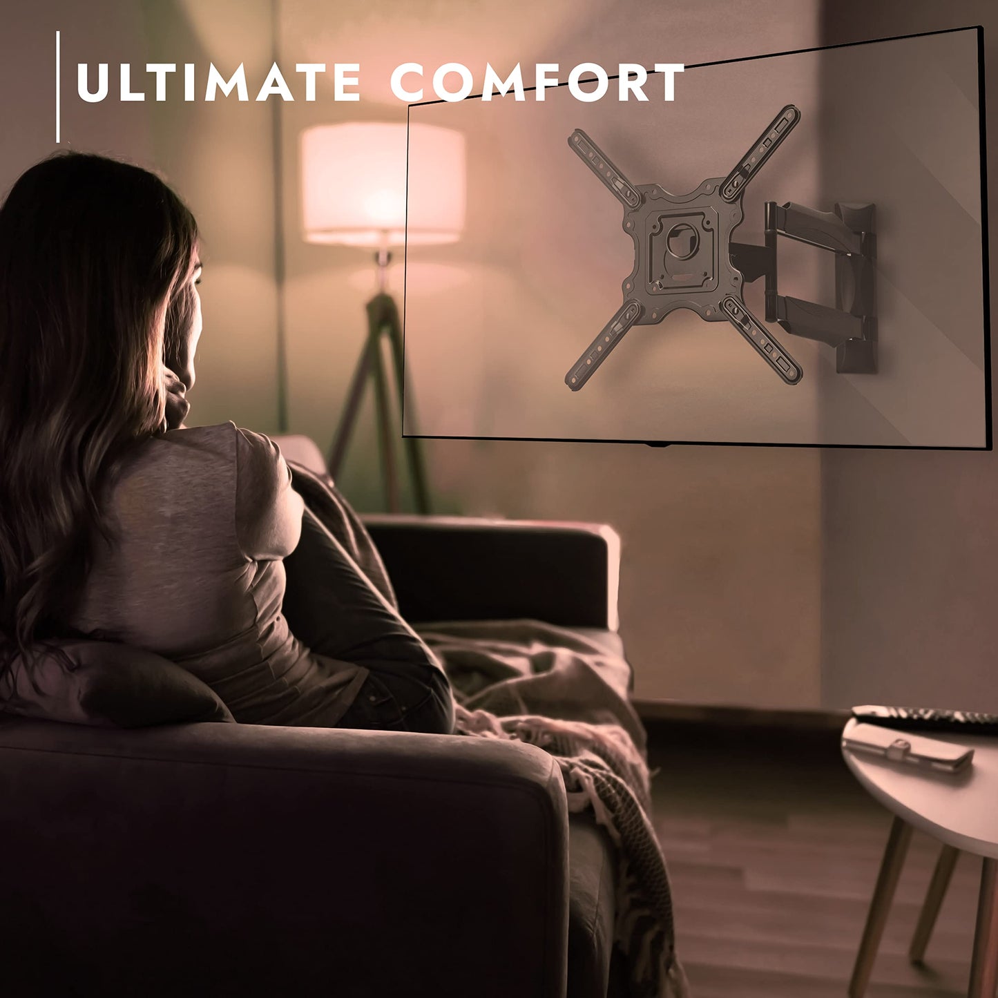 Invision TV Wandhalterung für 24-60 Zoll Bildschirme VESA 100x100 bis 400x400mm Schwenkbare Neigbare und Ausfahren für LED, OLED, Flach & Curved Wandhalter Fernsehers - Max Last 36.2 kg (HDTV-E)