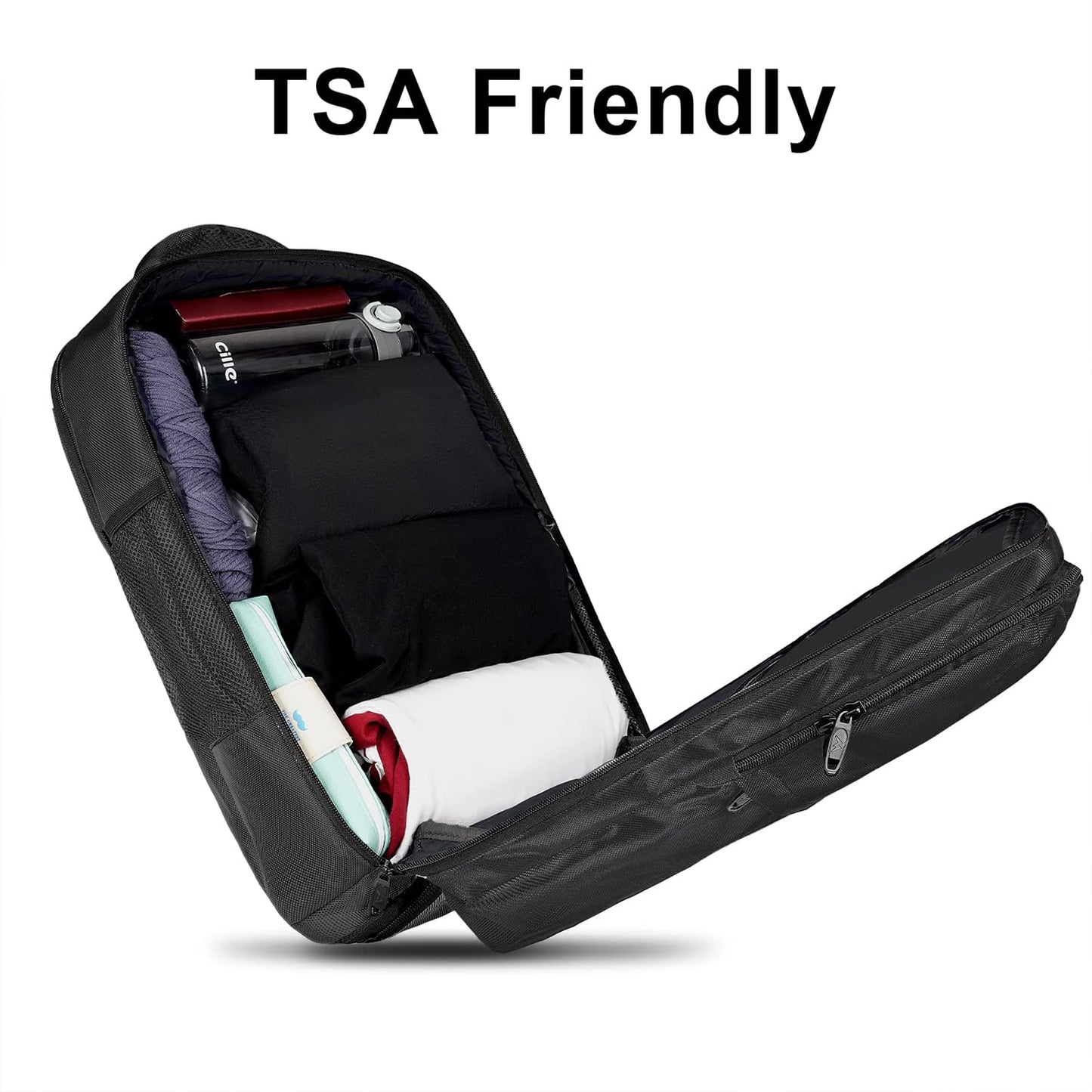 MATEIN Reiserucksack für Easyjet Handgepäck 45x36x20, Handgepäck mit Schuhfach und USB Ladeanschluss 17,3 Zoll Laptop Rucksack Wasserabweisend Herren Damen für Reise Business 30L, Schwarz