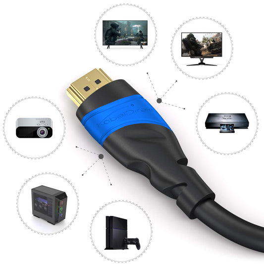 KabelDirekt – 4K & 8K HDMI-Kabel – 2m Kabel – Erhältlich in 0,15m bis 22,5m – für jedes HDMI Setup (4K@120Hz – 8K@60Hz – HDMI 2.0 – High Speed mit Ethernet – Blu-ray – PS5 – Xbox Series – Switch)