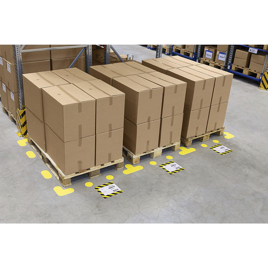 kaiserkraft | Bodenmarkierungstasche | mit Klebestreifen | VE 10 Stk | DIN A5 | Rahmen blau