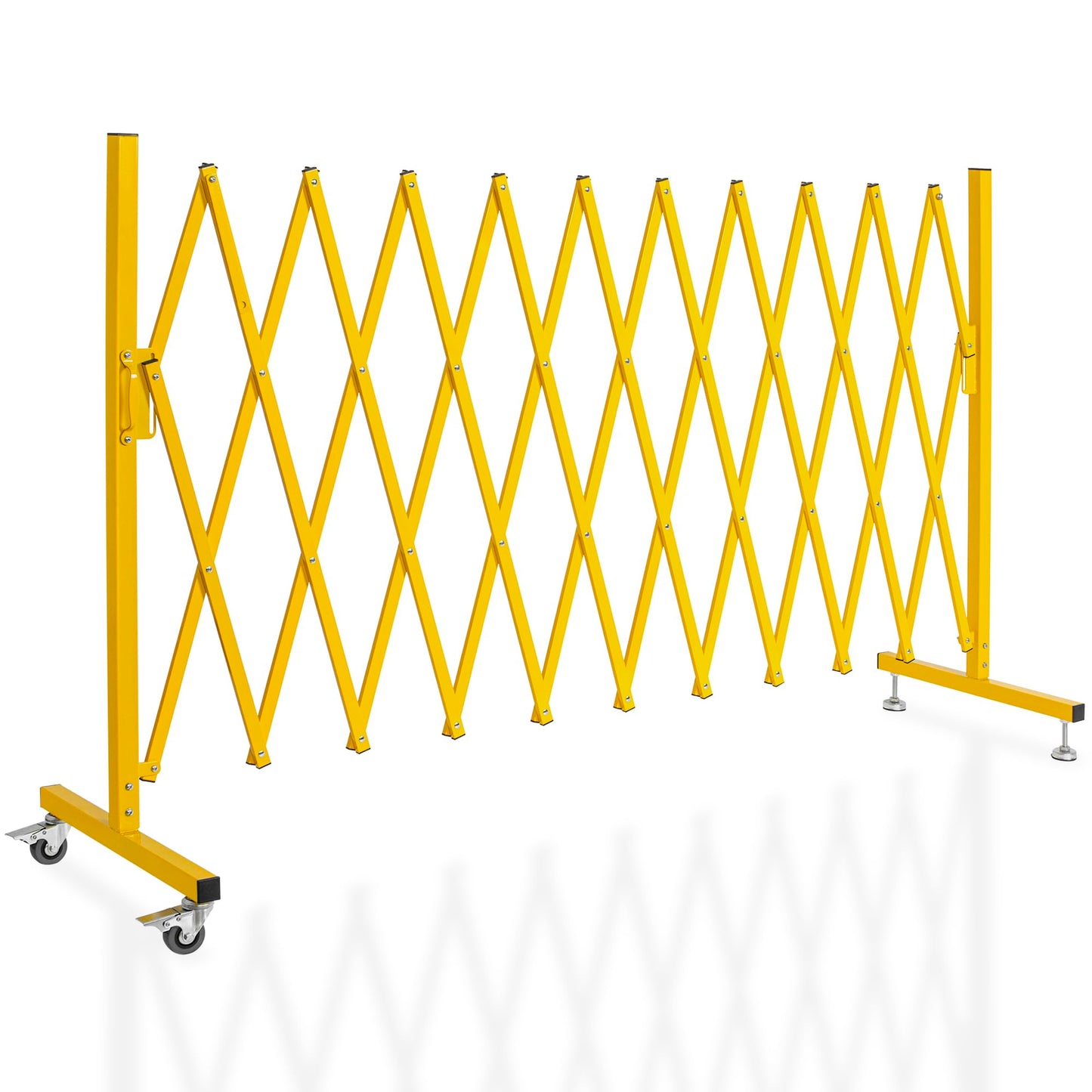 OUUTMEE Scherengitter ausziehbar, maximaler Breite 330cm x Höhe 120 cm, Teleskop-Tor, Baustelle/Bahnhof/Schule/Garage, Gitter-Akkordeon-Zaun, Zaun/Zaun, Zauntor (leicht, kompakt) Gelb