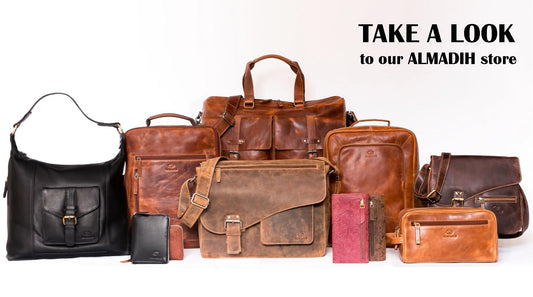 ALMADIH Leder Laptoptasche Aktentasche BRUNO antik - Premium Business Tasche Umhängetasche Unitasche Herren Messenger Arbeitstasche Schultertasche Dokumenten Kofferschlaufe braun (BRUNO antik)