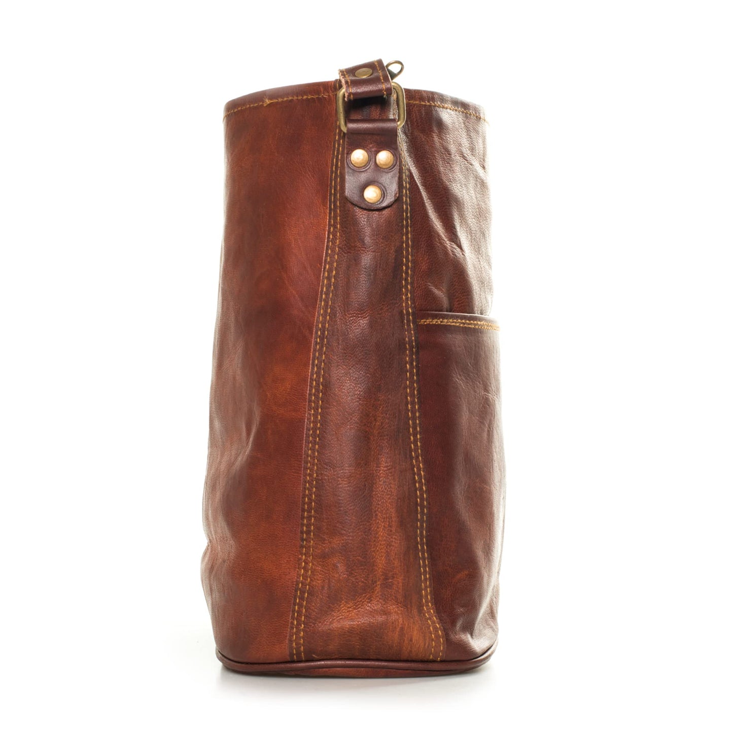 LEABAGS Leder Handtasche Damen I Premium Echtleder Umhängetasche I Damen Schultertasche I Damentasche I Tragetasche für Arbeit Uni Schule Freizeit I Größe L (31 x 29 x 6 cm) I Vintage Cognac