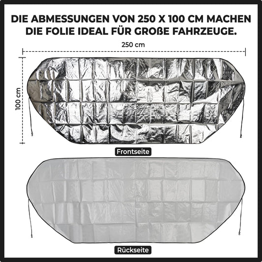 Frontscheibenabdeckung Winterabdeckung Sonnenschutz XL 250x100 cm Wohnmobil Transporter