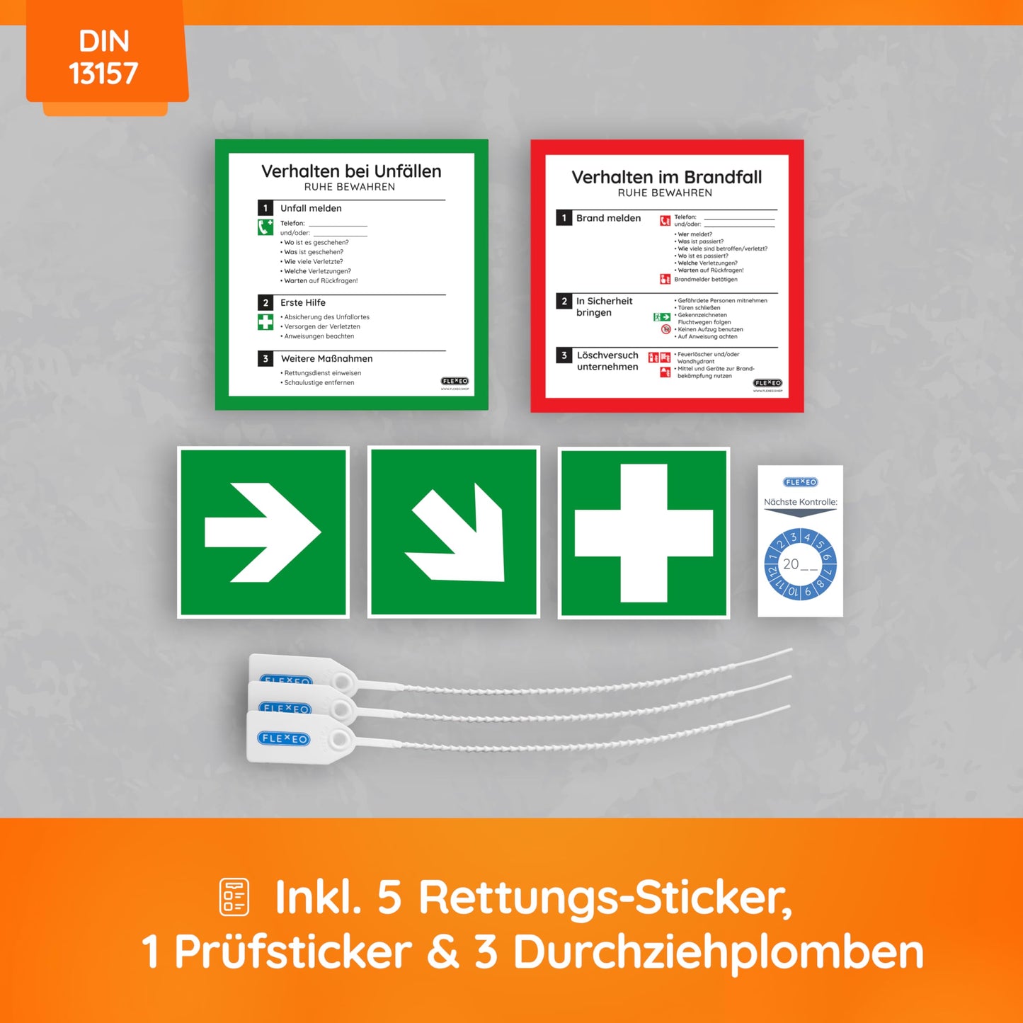 Erste Hilfe Koffer nach neuer DIN 13157:2021 | Gefüllt, inkl. Wandhalterung, 5x Aufkleber, Prüfsticker & 3x Plomben | Erste Hilfe Kasten/Verbandkasten für Betriebe, Unternehmen, Büro & Zuhause