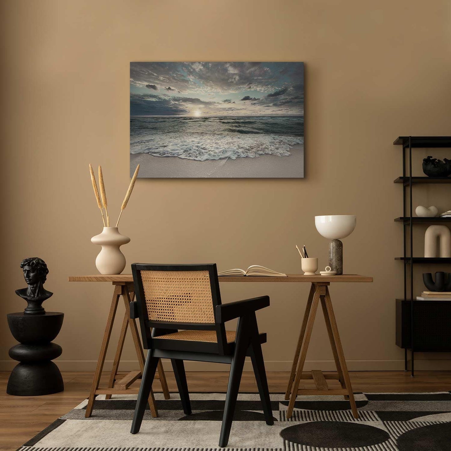 murando Wandbilder XXL 120x80 cm - Vlies Leinwandbild 1 tlg Leinwand Bilder Wand Deko Bilder Wohnzimmer Bild Schlafzimmer Leinwandbilder Wandbild Groß Design - Meer Landschaft Strand c-C-10019-b-a