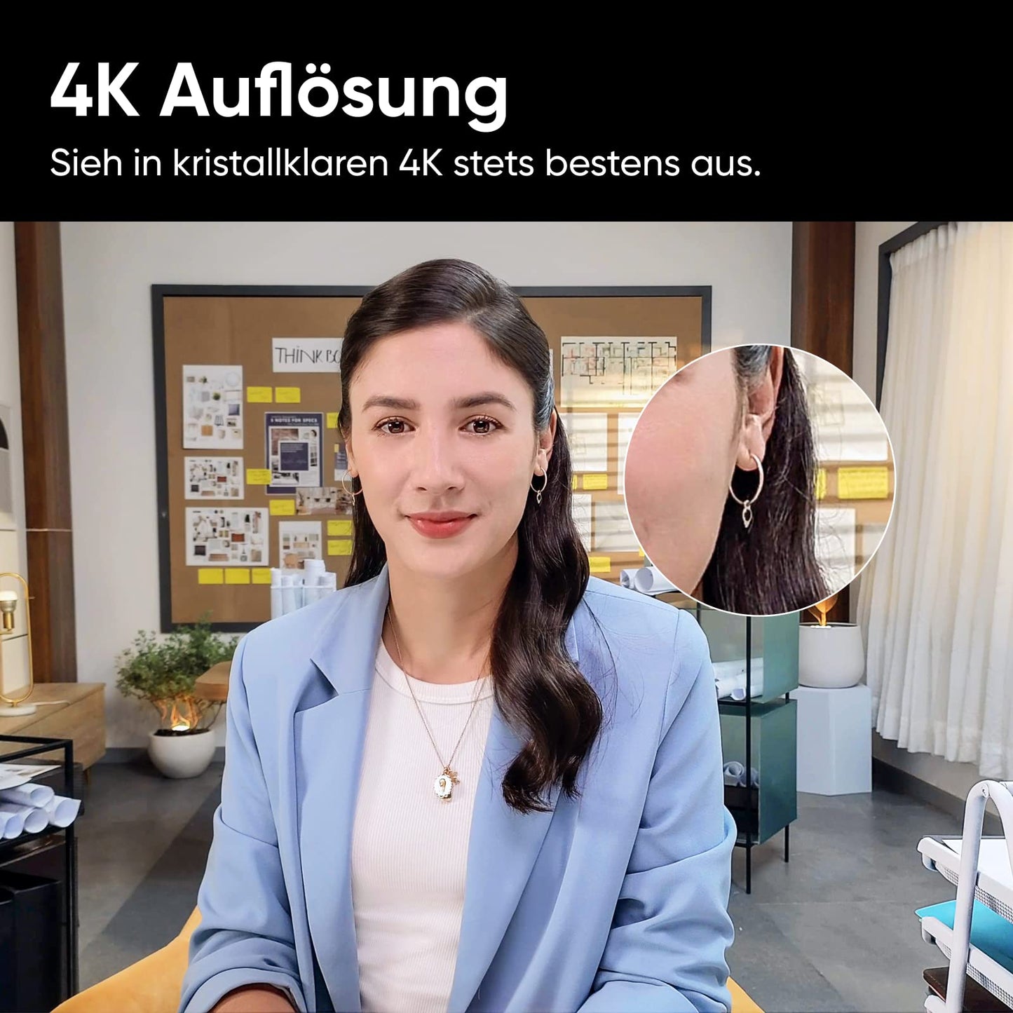Insta360 Link Stativ-Kit PTZ 4K Webcam mit 1/2"-Sensor, KI-Tracking, Gestensteuerung, HDR, Mikrofonen mit Rauschunterdrückung, Spezialmodi, Webcam für Laptop, Videokamera für Videokonferenzen