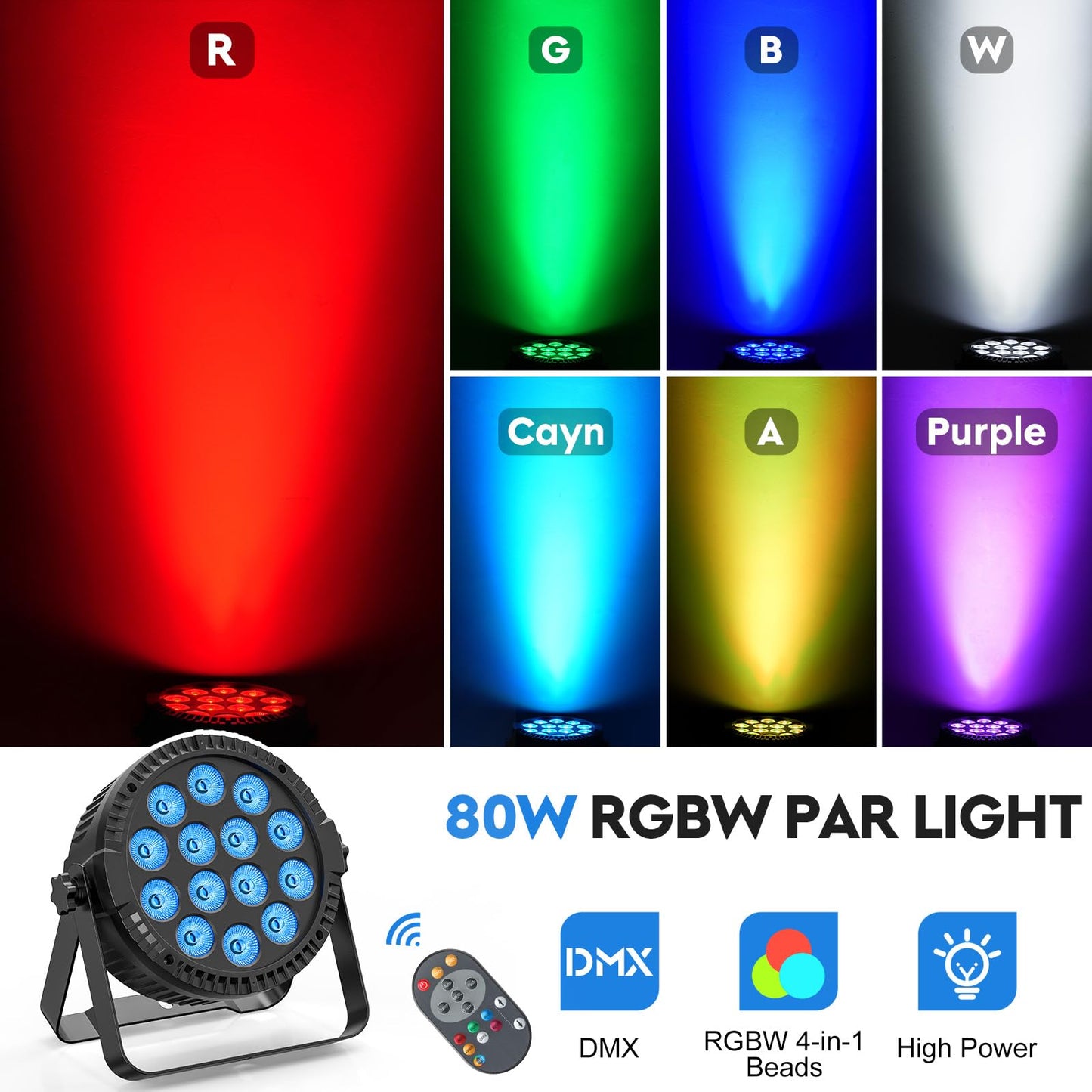 4PCS RGBW LED Par Licht, HOLDLAMP 84W Par Scheinwerfer mit Sound Aktivierung, DMX 4/8CH Bühnenlicht Strahler für Bar DJ Disco Geburtstag Party