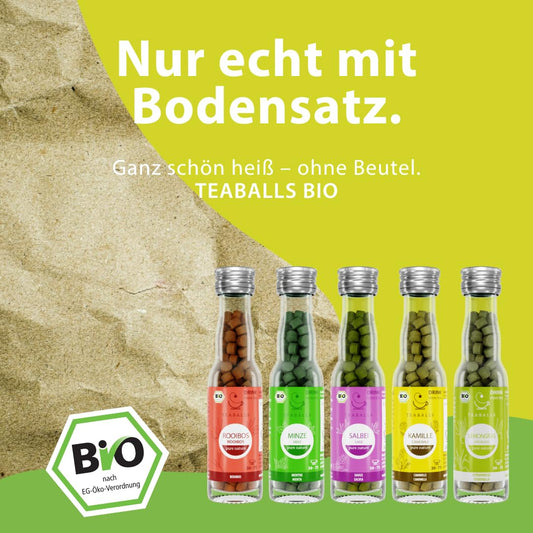 TEABALLS Set Big Pure Ingwer Kurkuma Orange, Chai Latte, Guten Morgen + Abend, Rothenberger Kräutertee 5er Pack für 375 Tassen Bio Tee