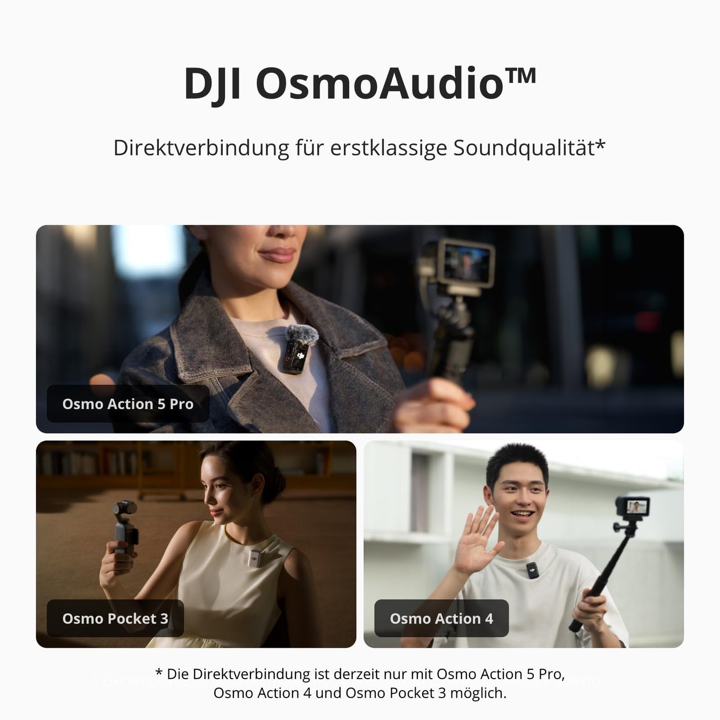 DJI Mic 2, lavalier mikrofon wireless, Rauschunterdrückung, 48kHz Interne 32-Bit-Float-Aufnahme, 250 m Reichweite, 18 Std. Akku mit Ladecase, Mikrofon für Kamera/Handy, Vlog, Streaming