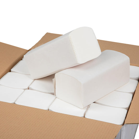 Toneco Papierhandtücher 3.200 Blatt – Premium 2-lagig, hochweiß, ZZ-Falz, 24 x 21 cm – extra weich und saugstark – Falthandtücher aus Zellstoff für Handtuchspender in Toiletten und Büros