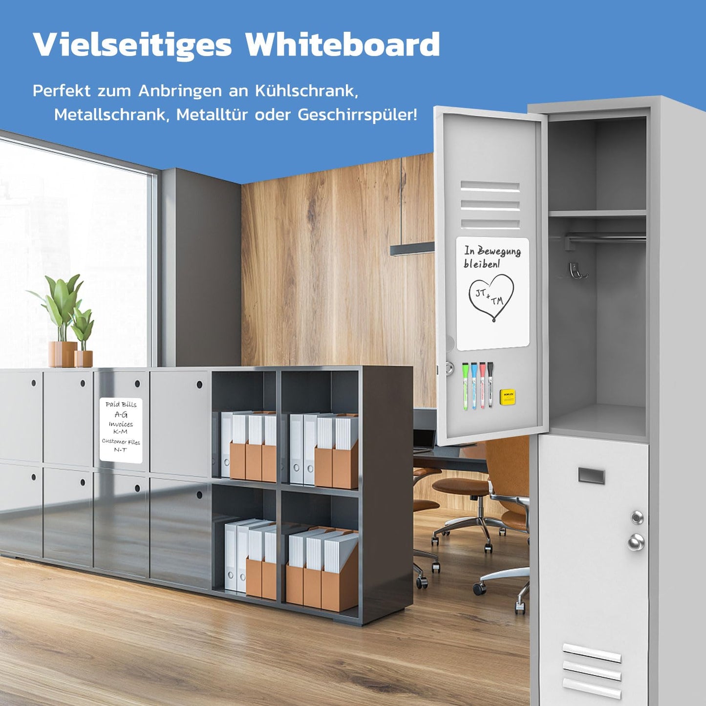 HOMiDEK Whiteboard Folie Magnetisch für Kühlschrank: A4 Magnettafel Für Familie Menü Wochenplaner, Einkaufsliste, to do liste - Klein Magnet White Board mit 3 Markers und Radierer, 20x30cm