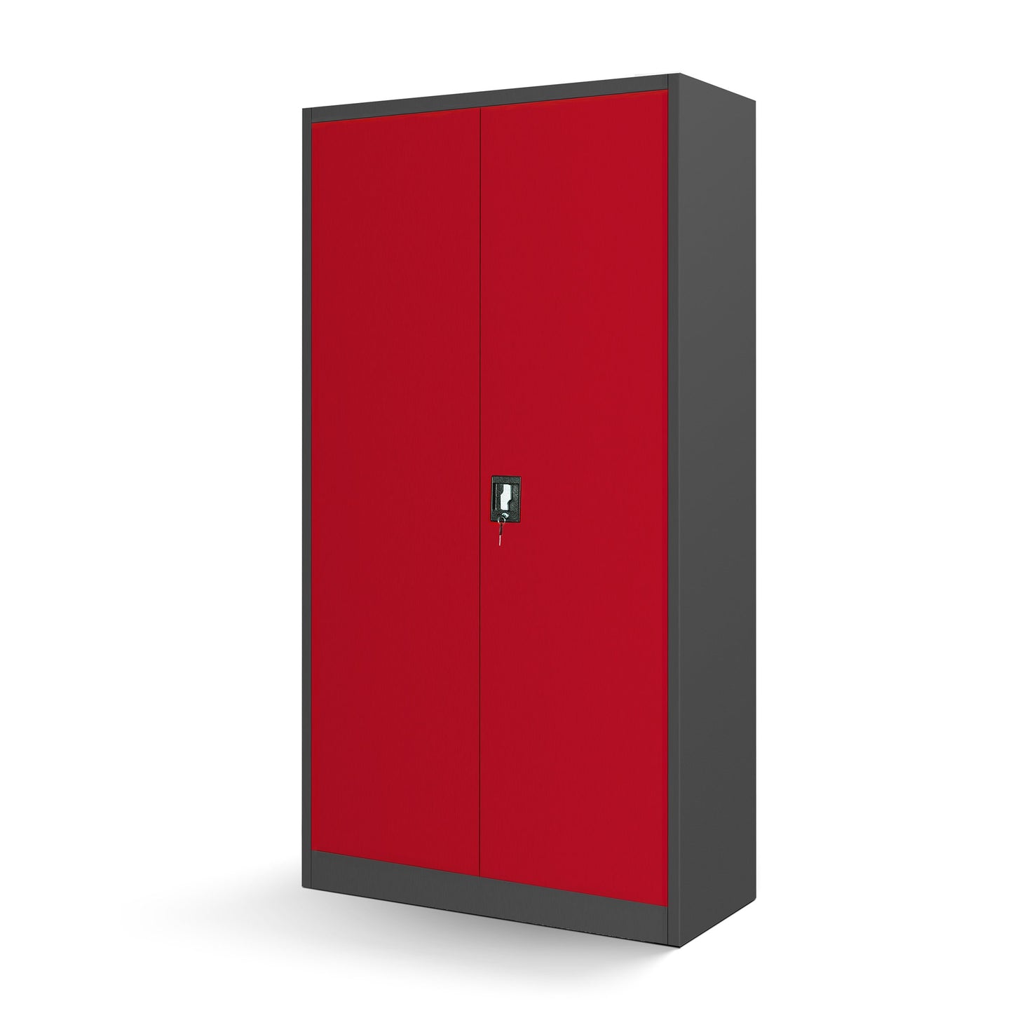 Jan Nowak Werkzeugschrank TC01A Werkstattschrank Garagenschrank Universalschrank Lagerschrank Pulverbeschichtet Flügeltüren Stahlblech 185 cm x 92 cm x 50 cm (anthrazit/rot)