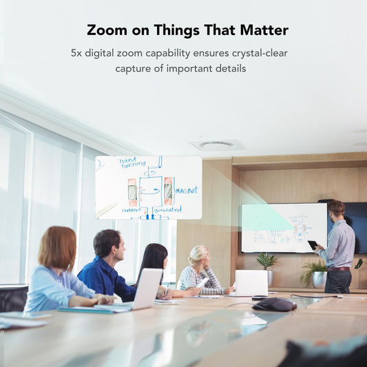 Nuroum C40 Videokonferenz-Webcam mit Mikrofon&Lautsprecher, CMOS Sensor/120° Ultraweitwinkel/Auto-Framing/5X Zoom, Videokonferenzsystem mit Fernbedienung für Zoom/Teams, PC/Laptop/Desktop