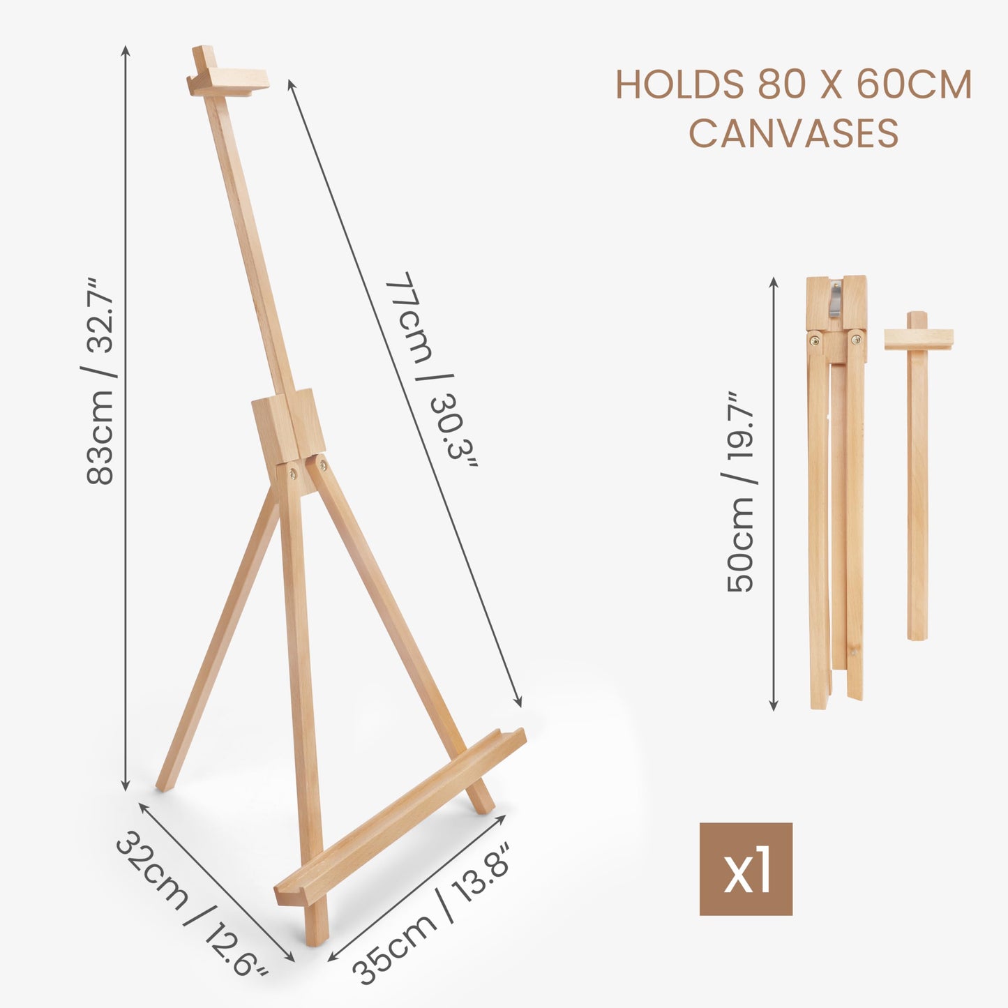 Belle Vous Tischstaffelei Verstellbar aus Holz A-Form - 83cm Buchenholz Staffelei Dreifuß Holzstaffelei, Tisch Staffelei Holzständer Stativ zum Zeichnen, Malen, Fotos Aufstellen, Kunst