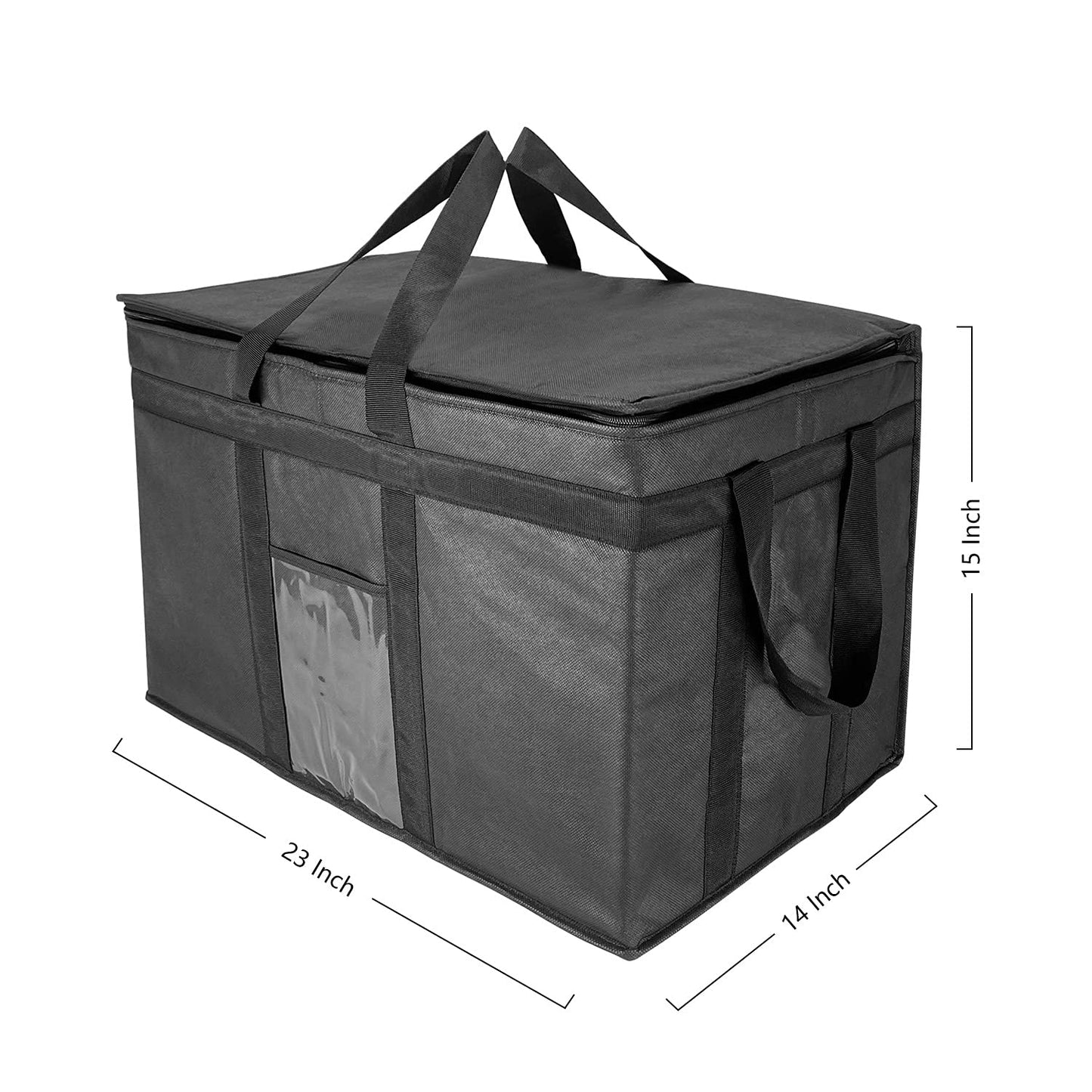 XXXL-Larger isolierte Kühltaschen mit Reißverschluss, wiederverwendbare Einkaufstaschen halten Lebensmittel heiß oder kalt, ideal für Catering, Lebensmitteltransport, 58,1 cm B x 38,1 cm H x 35,6 cm T
