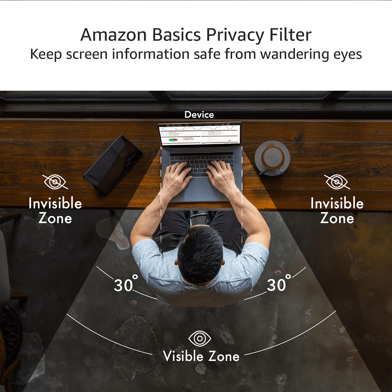 Amazon Basics - Blickschutzfilter für 24" (60,96 cm) Breitbildschirm (16:9)
