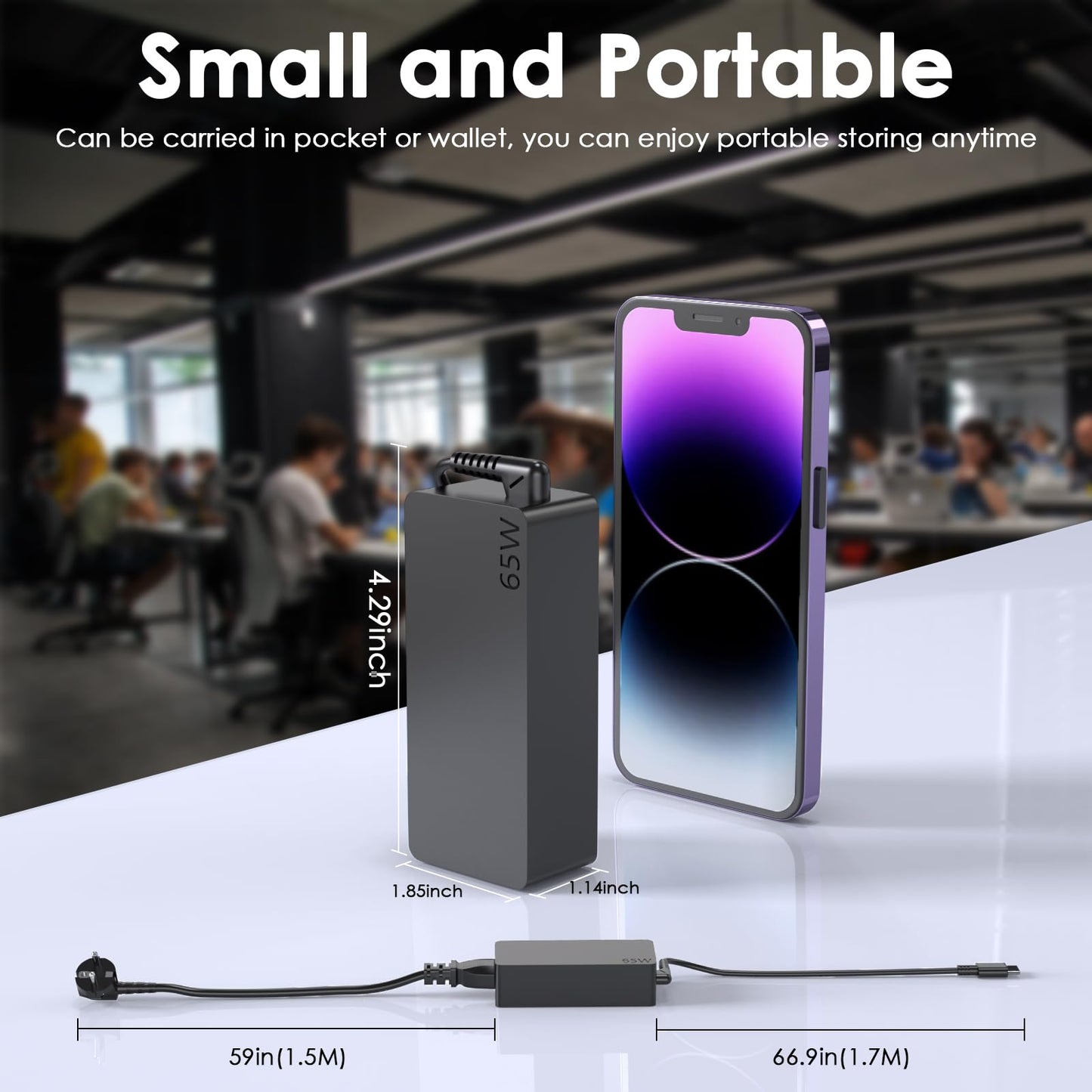 65W USB C Laptop Netzteil Ladekabel für Lenovo Thinkpad X13 Z13 T14s T14 E16 E15 E14 L15 L14 L13 P14s P15s P16s Gen1/2/3 /4, X1 Carbon Gen10/11/9,Yoga Ladegerät Power AC Adapter