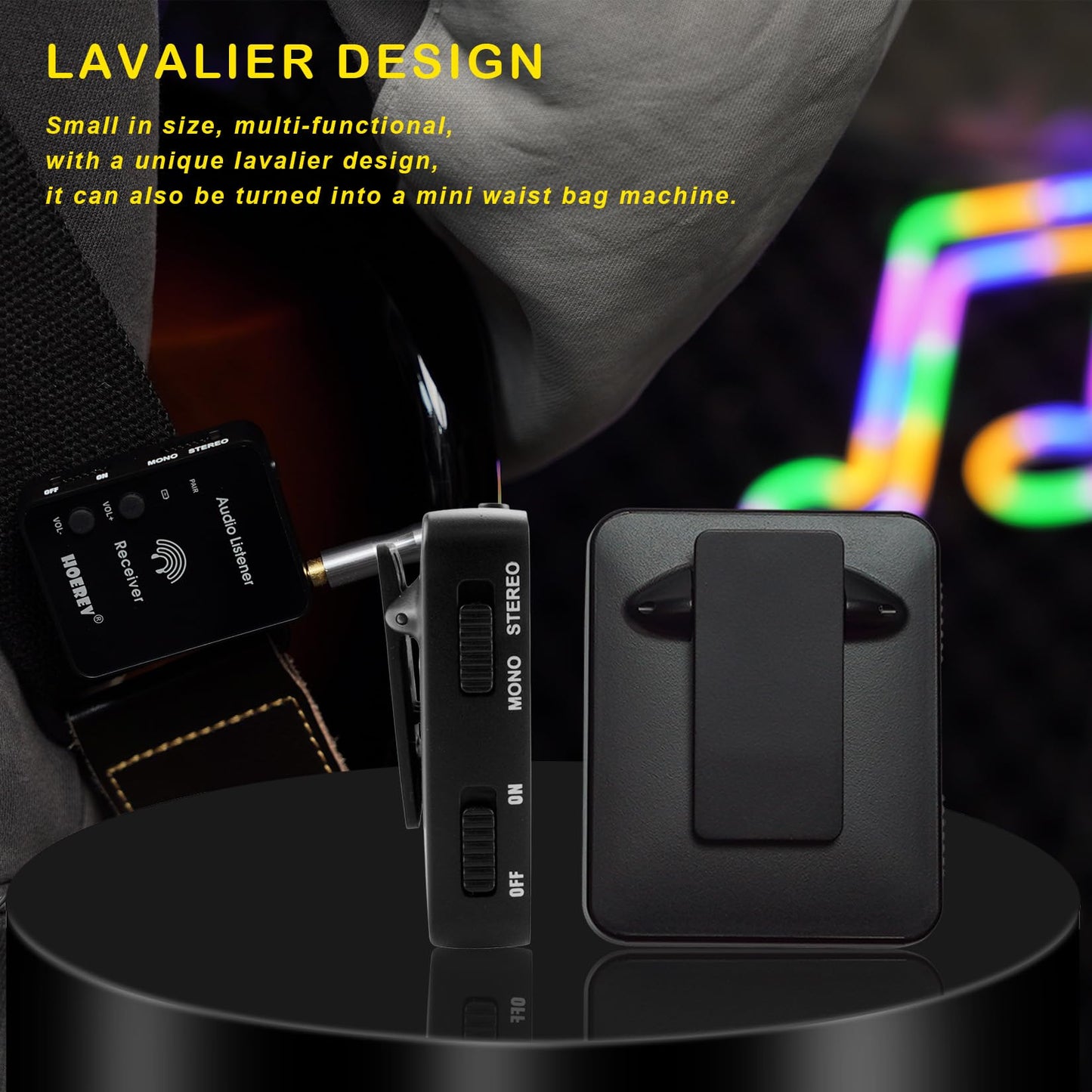 Hoerev In-Ear Monitoring Kopfhörer – Professionelles Audio und 2.4G Stereo Technologie, Hochleistungs-Operation – Ideal für Studioqualität, Live-Auftritt, EIN Satz Empfänger und Sender
